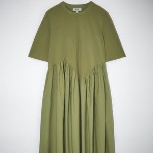 Cos Oversized Asymmetric-Waist Shirt Dress Green - Medium, Like new!